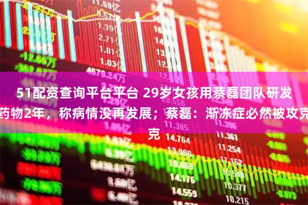 51配资查询平台平台 29岁女孩用蔡磊团队研发药物2年,称病情没再发展;蔡磊:渐冻症必然被攻克